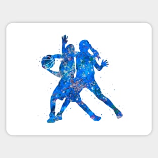 Basketball Girl Dribble - Blue Sticker